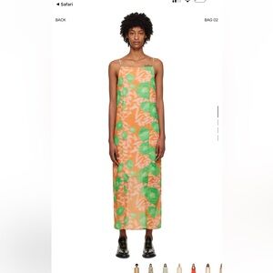 Ganni Printed Light Crepe Dress | Vibrant Orange
